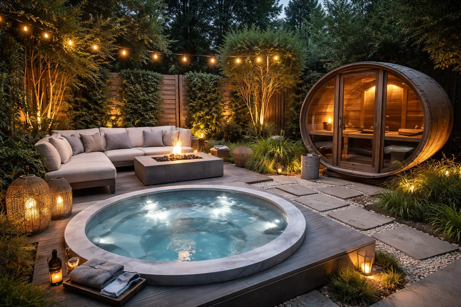 A real spa, sauna and fireplace project tracked in the Company CRM