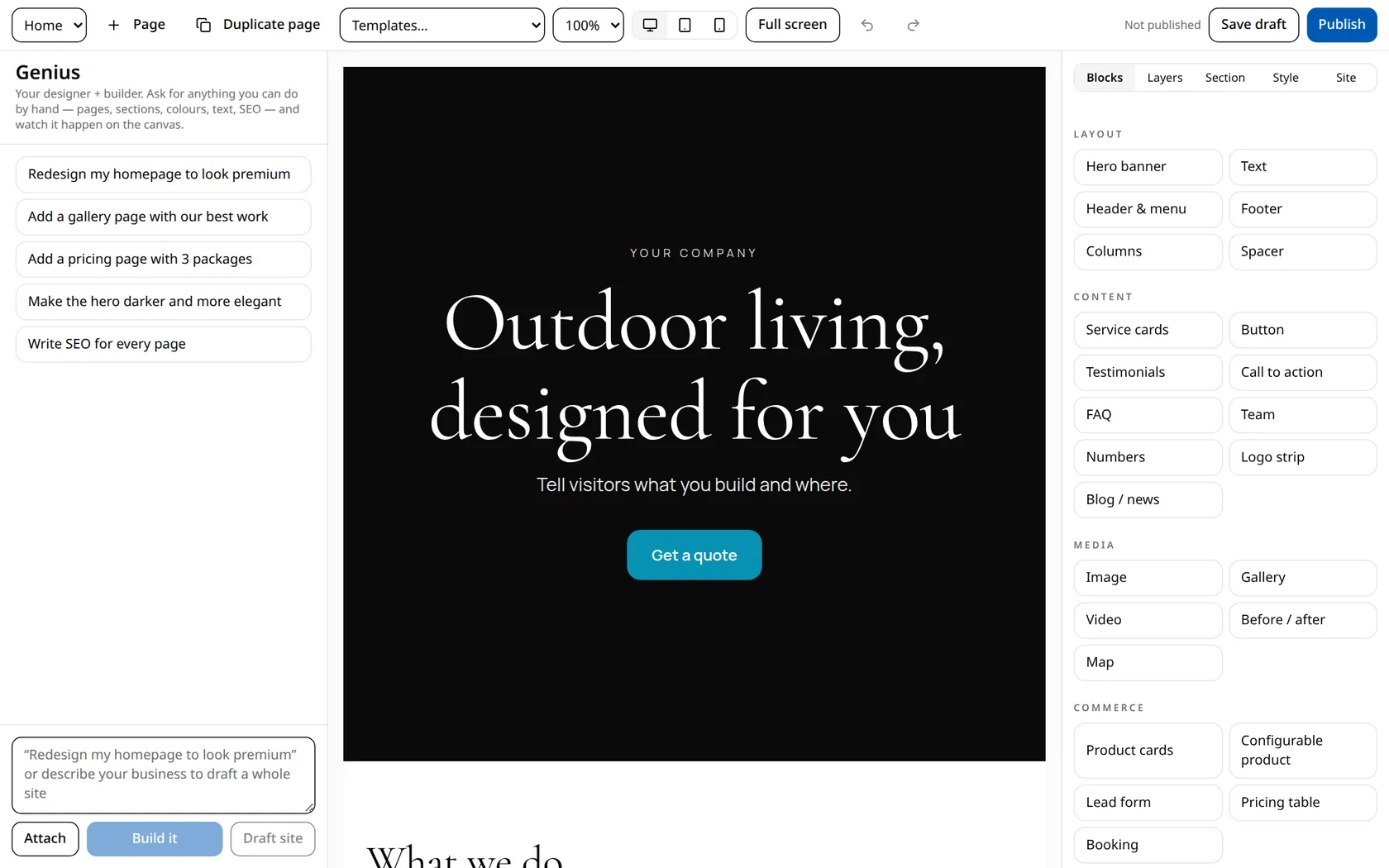 The Website Builder, live