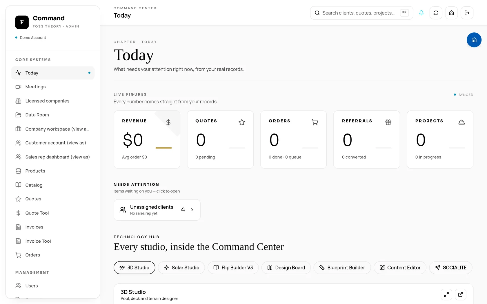 The Command Center, live