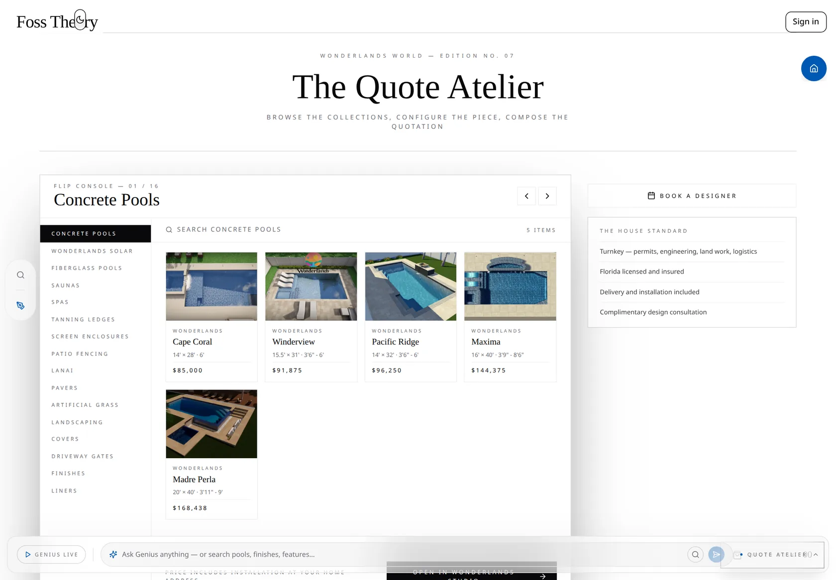 The Quote Atelier, live